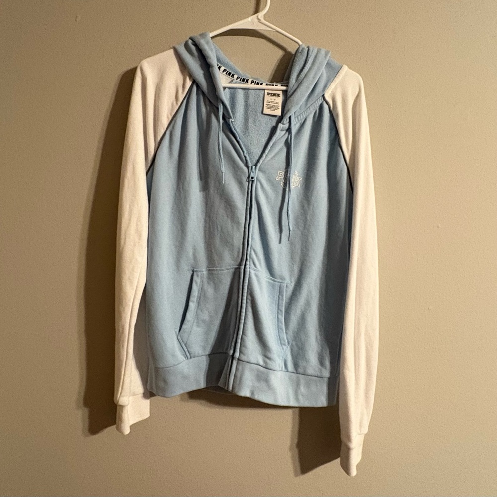 Victoria’s Secret Pink French Terry Zip Up Collegiate Style Hooded Jacket